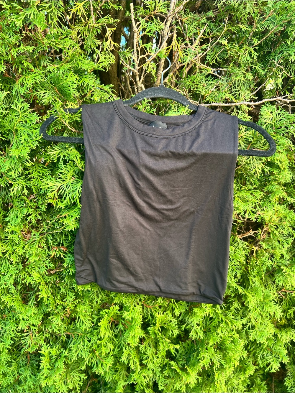 naked wardrobe Black Sleeveless Crop Tank